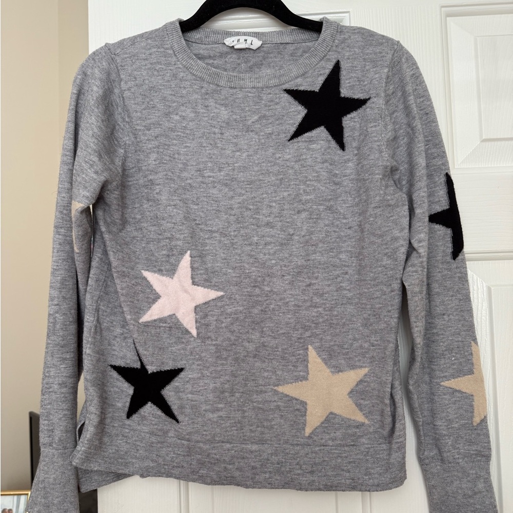 Star Patterned THML Sweater - Gray